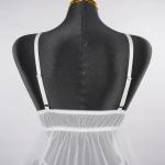 Lace Embroidery Deep V See-Through High Slit Babydoll Thong Set