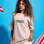 Beige Blessed Oversized T-Shirt