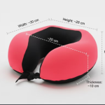 وسادة سفر مريحة من الميموري فوم (Memory Foam) ثنائية اللون - دعم مثالي للرقبة