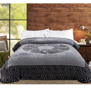 Light Blanket Printed French Design (Grey), 1.7KG