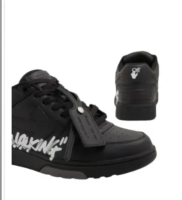 OFF-WHITE Out Of Office OOO For Walking Low Tops – Black White
