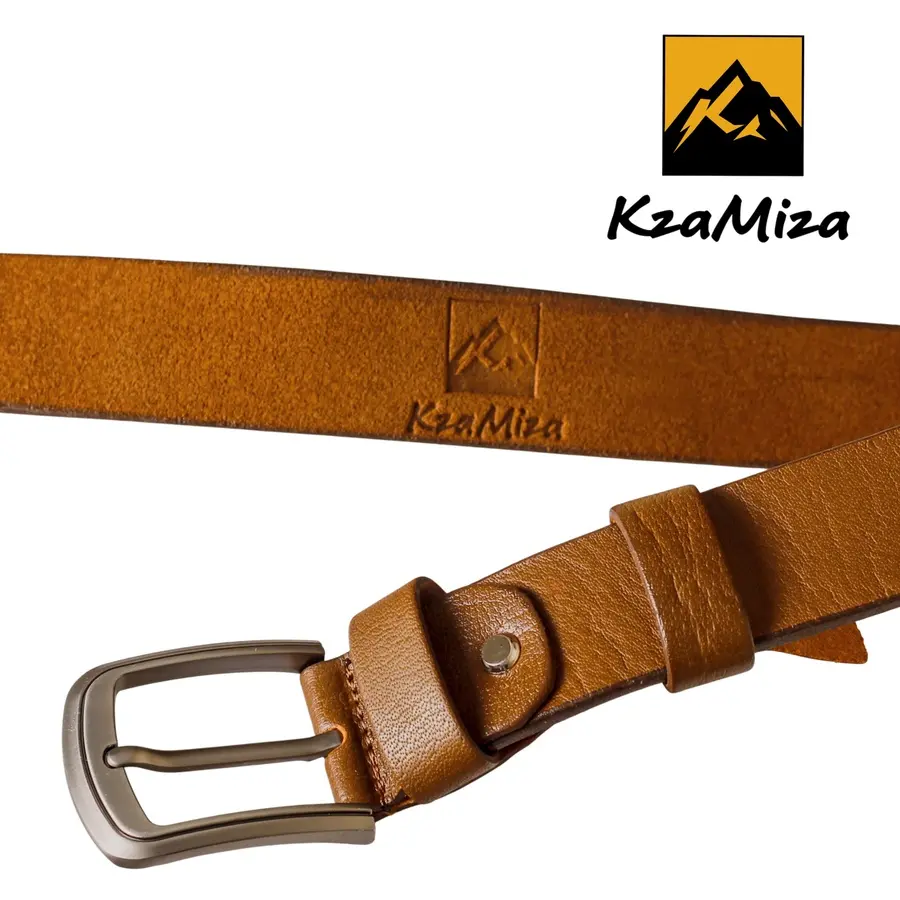 حزام رجالي كاجوال جلد طبيعي 100% توكة ستانلس مستوردة Leather