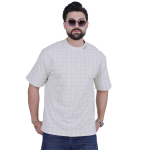 Beige Embroidered Oversize T-Shirt
