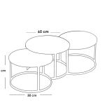 Steel and Marble Coffee Tables Set 3