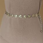 Hammered Disc Metal Belt – Silver & Gold U-18