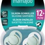 "MAMAJOO TWIN ORTHODONTIC SILICONE SOOTHERS POWDER GREEN 12M+ WITH STERILIZATION & STORAGE BOX"