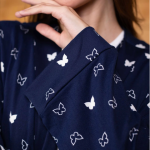 Navy Butterfly Robe Set