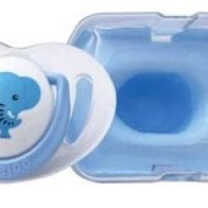 MAMAJOO 1x ORTHODONTIC SILICONE SOOTHER ELEPHANT 0M+ & STORAGE BOX