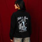 Black Faith and Luck Half Zip Sweatshirt
