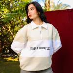 Gray Humble Hustler Half Zip Sweatshirt