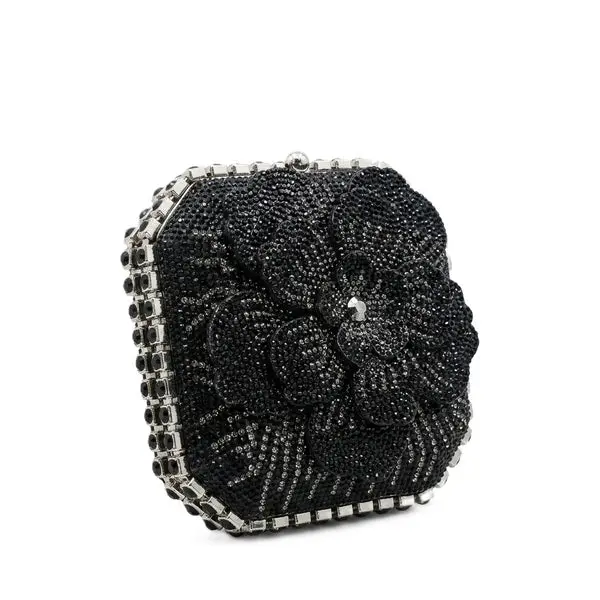 Camellia Floral Crystal-Embellished Evening Bag VS-63