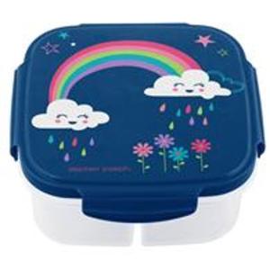 " Snack Box With Ice Pack Rainbow (F19) 6""x6""x2.5"" 270ML Microwave and freezer safe"