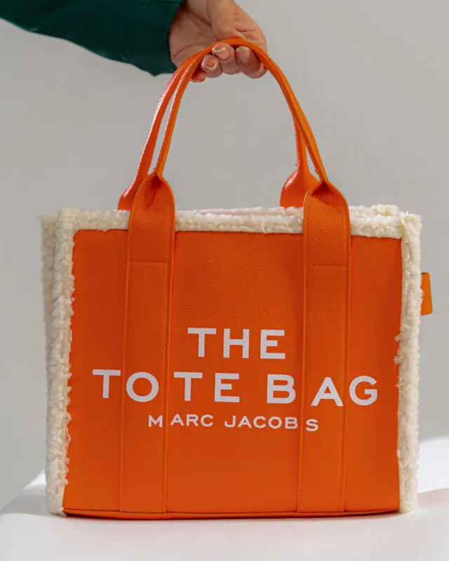ORANGE LEATHER TOTE BAG