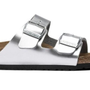 Birkenstock Arizona Children's Percoflor - Electroplated Silver with a Metallic Sheen