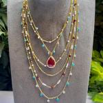 Sultana Teardrop Layered Necklace