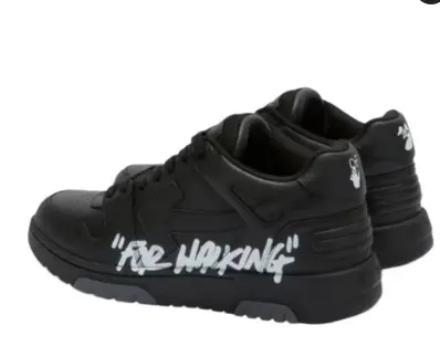 OFF-WHITE Out Of Office OOO For Walking Low Tops – Black White