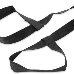 M D Stay Fit MD Yoga Mat Strap Adjustable Durable Cotton Yoga Mat Stretching Strap Black