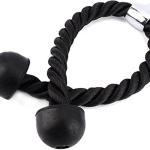 MD StayFit® Heavy Duty Single Triangle Rope Push Up Pull Down, Double Tri Rope Versatile Rope for Gym, Bodybuilding Exercise Equipment Black
