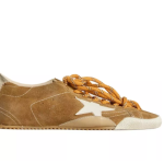 Golden Goose True-Star in tobacco-colored suede with white star