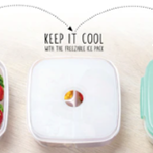 " Snack Box With Ice Pack Unicorn (F19) 6""x6""x2.5"" 270ML Microwave and freezer safe"