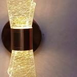 Aluminium and Acrylic Wall Lamp Gold - 20x8x8 cm