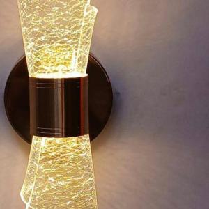 Aluminium and Acrylic Wall Lamp Gold - 20x8x8 cm