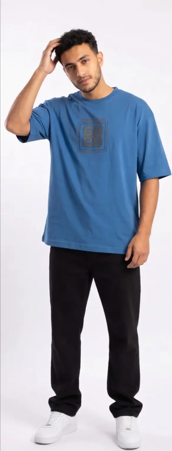 Blue Oversized Stress T-Shirt