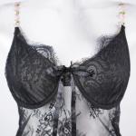 Lace Embroidery See-Through Bridal Lingerie Dress
