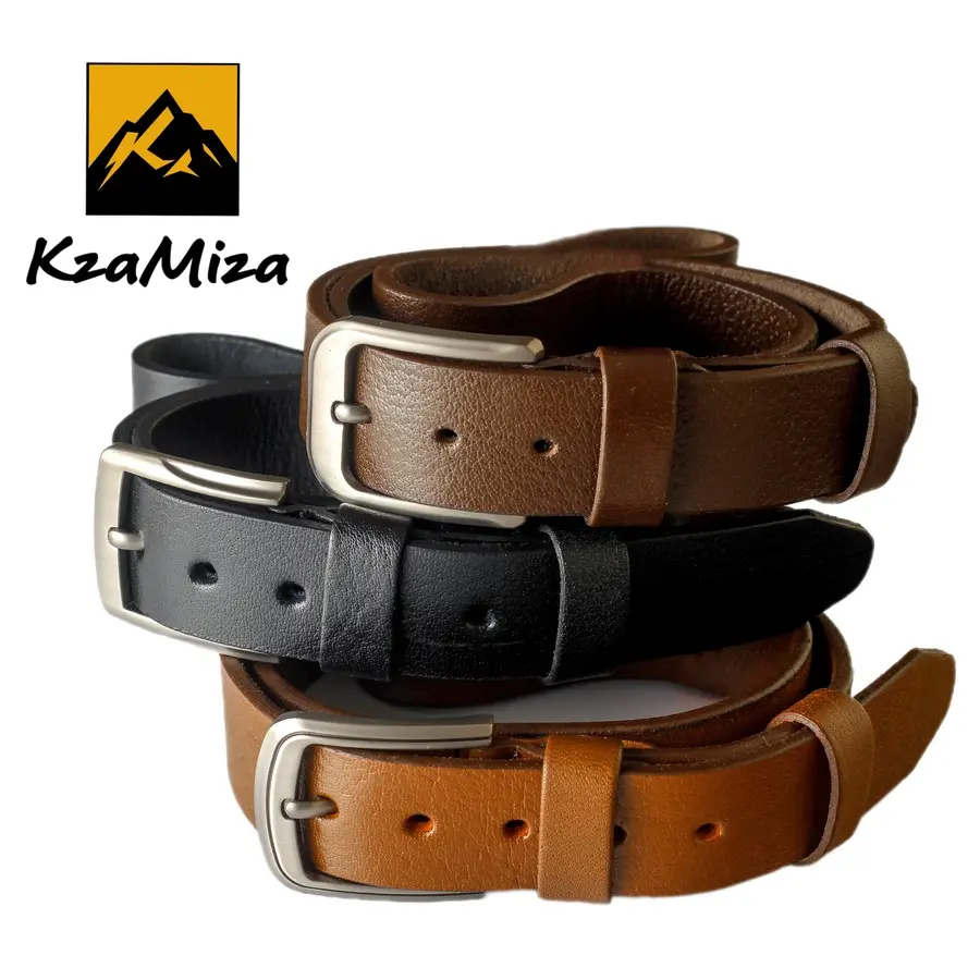 حزام رجالي كاجوال جلد طبيعي 100% توكة ستانلس مستوردة Leather