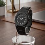 ساعة SKMEI رجالي اسود-ابيض عقارب ذهبي Carbon Fiber