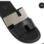 Hermès Izmir sandal black and white