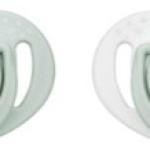 Twin Orthodontic Silicone Soothers Powder Green 0m+ with Sterilization & Storage Box