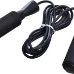 MD Stay Fit Fitness Black Jump Rope, Foam Handles, Bearing Bearing