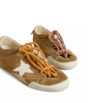 Golden Goose True-Star in tobacco-colored suede with white star