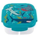 " Snack Box With Ice Pack Shark (F19) 6""x6""x2.5"" 270ML Microwave and freezer safe"