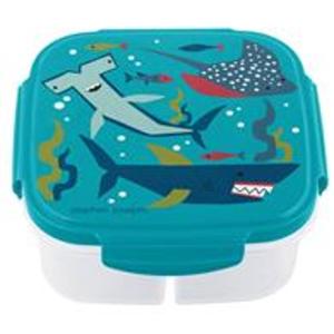 " Snack Box With Ice Pack Shark (F19) 6""x6""x2.5"" 270ML Microwave and freezer safe"