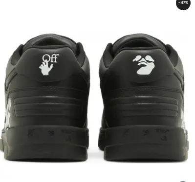 OFF-WHITE Out Of Office OOO For Walking Low Tops – Black White