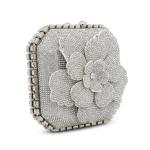 Camellia Floral Crystal-Embellished Evening Bag VS-63
