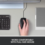 Logitechآ® Corded Mouse B100 - Business - USB - BLACK" )