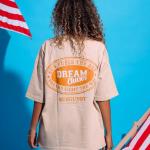 Beige Dream Chaser Oversized T-Shirt