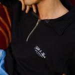 Black Faith and Luck Half Zip Sweatshirt