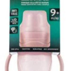 Non-Spill Training Cup 270 ml Powder Pink With Handle & Anti-Colic Soft Spout