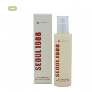 K-SECRET SEOUL 1988 Essence: Snail Mucin 97% + Rice (100ml) – سيروم الحلزون والأرز للإشراقة والنضارة