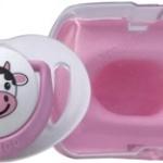 1x Orthodontic Silicone Soother Cow 0m+ & Storage Box