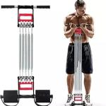 MD Stay FitUltimate Power 3 in 1 Adjustable Chest Exerciser with 5 Springs, Hand Grip Strengthener, Pedal Pull Rope Strap, Home Fitness Equipment for Exercise, Finger, Waist, Arm