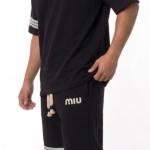 Black Collar Shorts Suit