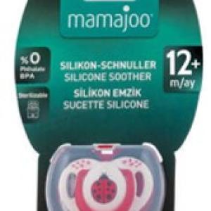 MAMAJOO 1 x ORTHODONTIC SILICONE SOOTHER 12 M + LADYBIRD & STORAGE BOX