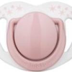 Twin Orthodontic Silicone Soothers Powder Pink 6m+ with Sterilization & Storage Bo