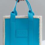 BLUE LEATHER TOTE BAG