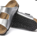 Birkenstock Arizona Children's Percoflor - Electroplated Silver with a Metallic Sheen